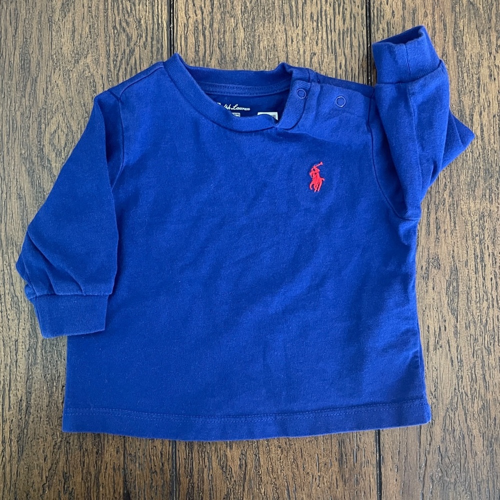 ♻️EUC Ralph Lauren Baby Boy Cotton Jersey Long-Sleeve Tee